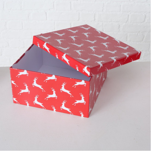 Vianočné kartónové darčekové  krabice motív Vianočný Sob - set 4ks