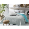 Obojstranný prehoz na posteľ Bueno - tyrkysový & svetlo sivý 200x220 cm