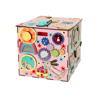 Activity board kostka XXL s LED - růžová