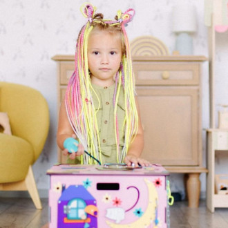 Activity board kocka XXL s LED - ružová