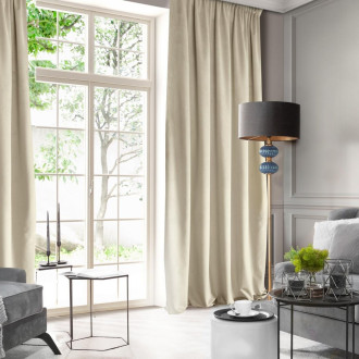 Dizajnový záves Rosa z jemného zamatu - 135x300 cm - bežový uchytenie riasiaca páska