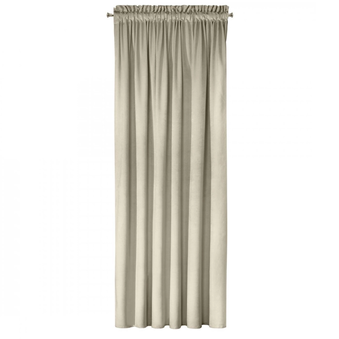 Designová závěs Rosa z jemného sametu - 135x300 cm - béžový uchycení řasící páska