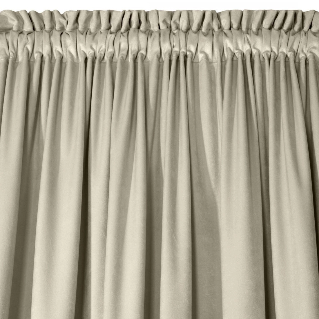 Designová závěs Rosa z jemného sametu - 135x300 cm - béžový uchycení řasící páska