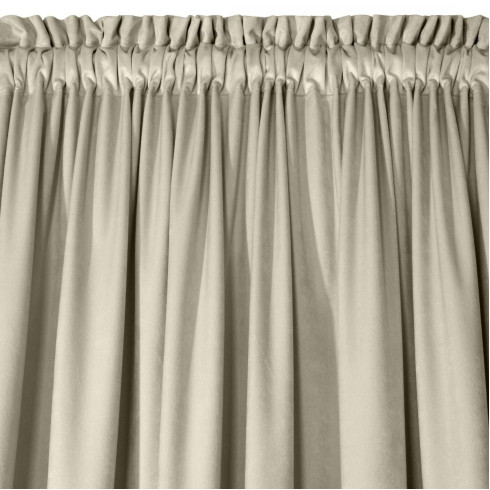 Dizajnový záves Rosa z jemného zamatu - 135x300 cm - bežový uchytenie riasiaca páska