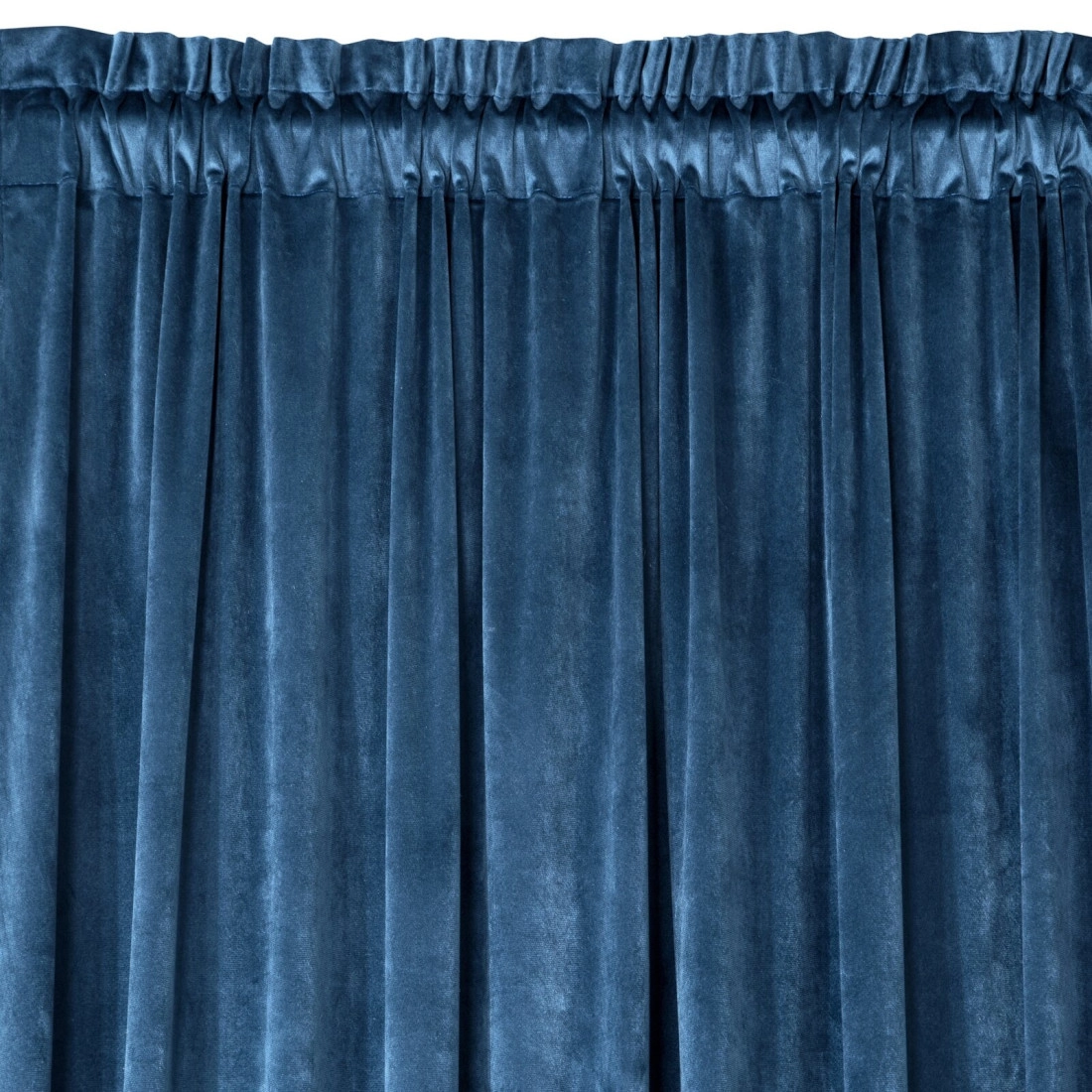 Rosa dizájnfüggöny finom bársonyból - 135 x 300 cm - kék, ráncoló szalagos rögzítés