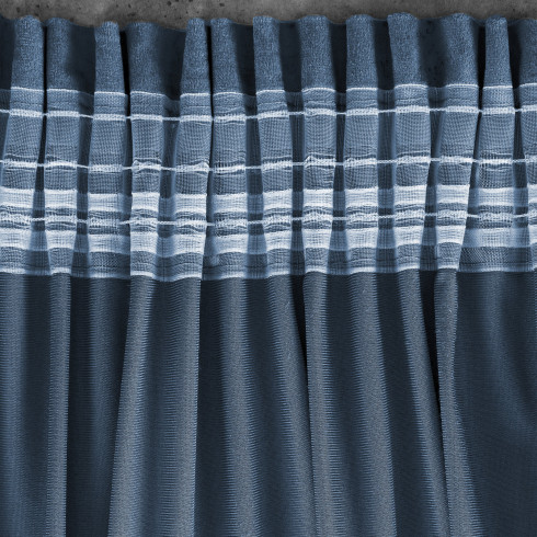 Dizajnový záves Rosa z jemného zamatu - 135x300 cm - modrý uchytenie riasiaca páska