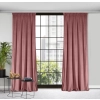 Dizajnový záves Rosa z jemného zamatu - 135x300 cm - tmavo ružový uchytenie riasiaca páska