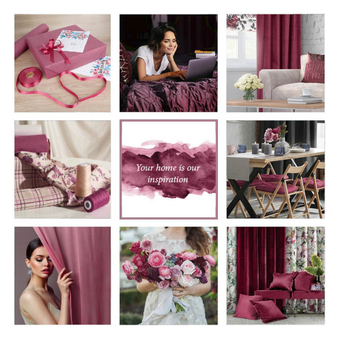 Dizajnový záves Rosa z jemného zamatu - 135x300 cm - tmavo ružový uchytenie riasiaca páska