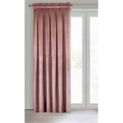 Dizajnový záves Rosa z jemného zamatu - 135x300 cm - tmavo ružový uchytenie riasiaca páska