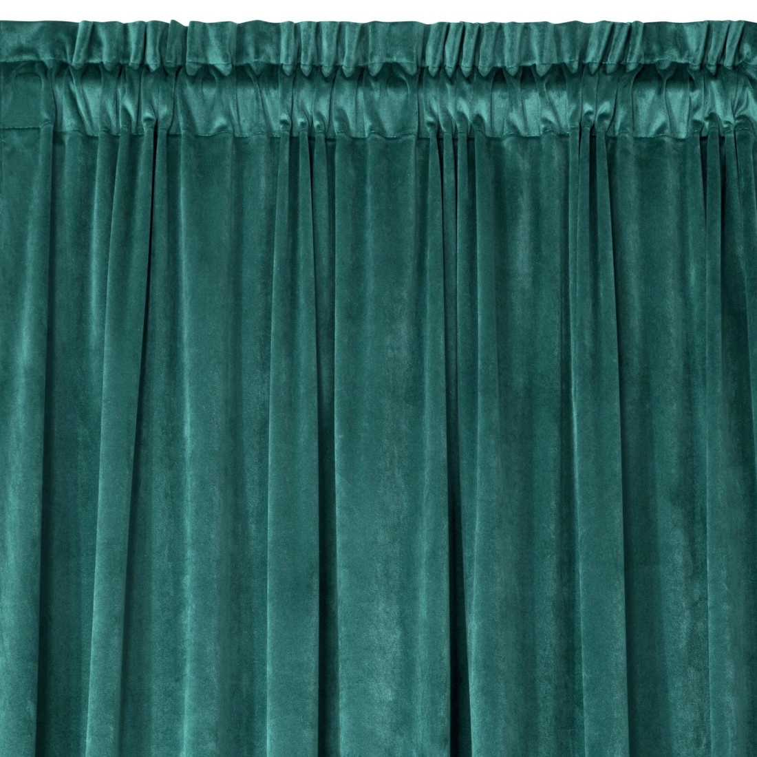 Dizajnový záves Rosa z jemného zamatu - 135x300 cm - tmavo tyrkysový uchytenie riasiaca páska