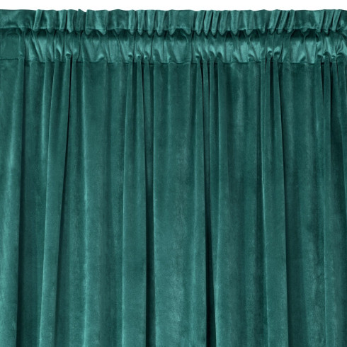 Dizajnový záves Rosa z jemného zamatu - 135x300 cm - tmavo tyrkysový uchytenie riasiaca páska