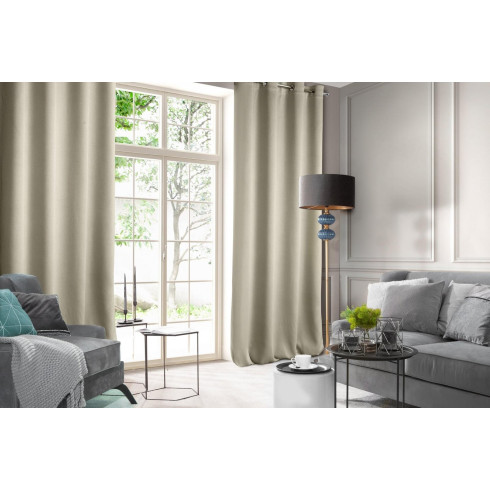 Dizajnový záves Rosa z jemného zamatu - 140x250 cm - bežový uchytenie dekoračné kolieska