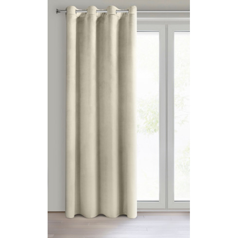 Dizajnový záves Rosa z jemného zamatu - 140x250 cm - bežový uchytenie dekoračné kolieska
