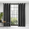 Dizajnový záves Rosa z jemného zamatu - 140x250 cm - čierny uchytenie dekoračné kolieska