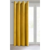 Rosa dizájnfüggöny finom bársonyból - 140 x 250 cm - mustársárga, rögzítés: dekoratív karikák