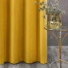 Rosa dizájnfüggöny finom bársonyból - 140 x 250 cm - mustársárga, rögzítés: dekoratív karikák