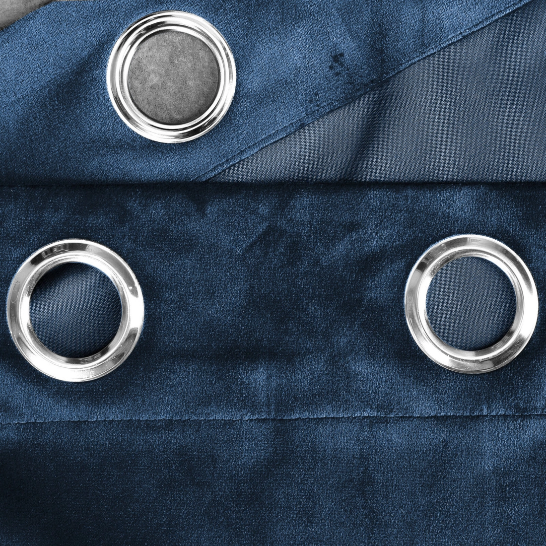 Rosa dizájnfüggöny finom bársonyból - 140 x 250 cm - kék, dekoratív gyűrűs rögzítéssel