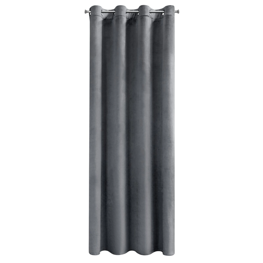 Dizajnový záves Rosa z jemného zamatu - 140x250 cm - šedý uchytenie dekoračné kolieska