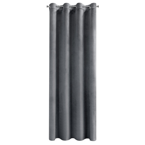 Dizajnový záves Rosa z jemného zamatu - 140x250 cm - šedý uchytenie dekoračné kolieska
