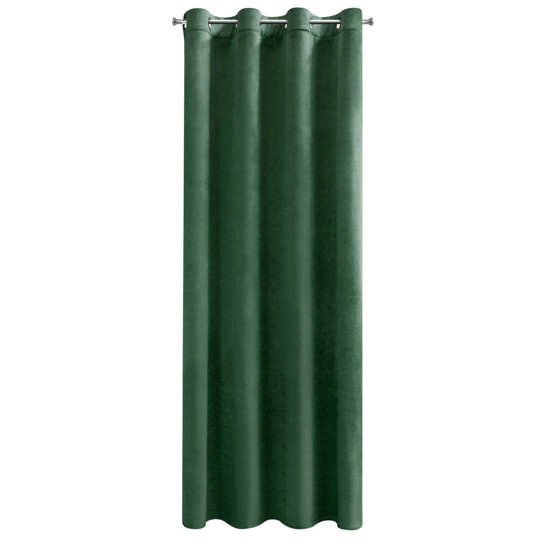 Rosa dizájnfüggöny finom bársonyból - 140 x 250 cm - zöld, rögzítés: dekoratív karikák