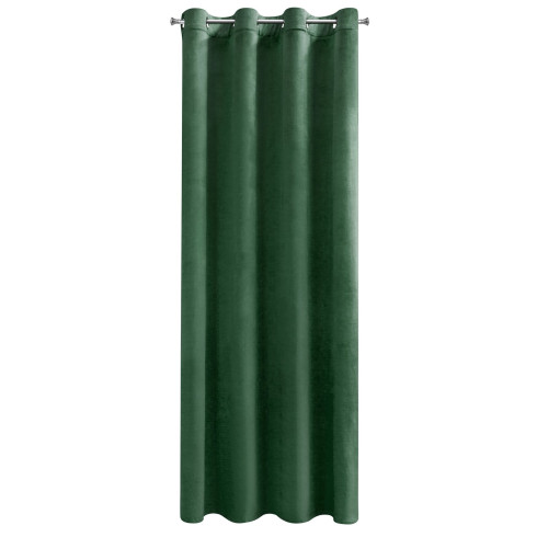 Dizajnový záves Rosa z jemného zamatu - 140x250 cm - zelený uchytenie dekoračné kolieska