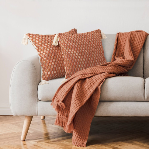 Marocké bavlněné povlak na polštář Terra s třásněmi 60x60 cm