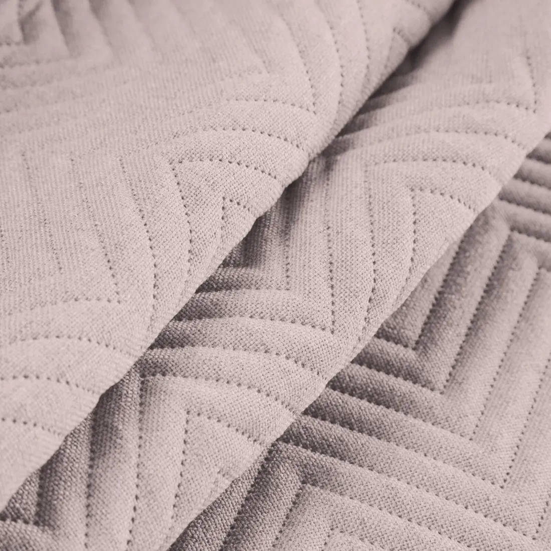 Prémiový prešívaný ľanový prehoz z tkaniny so štruktúrou ľanu - púdrovo ružový 200x220 cm 