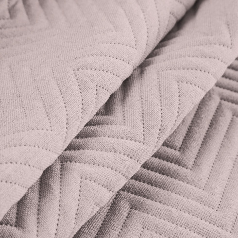 Prémiový prešívaný ľanový prehoz z tkaniny so štruktúrou ľanu - púdrovo ružový 200x220 cm 