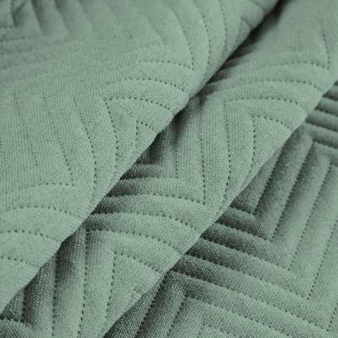 Prémiový prešívaný ľanový prehoz z tkaniny so štruktúrou ľanu - zelený 200x220 cm 