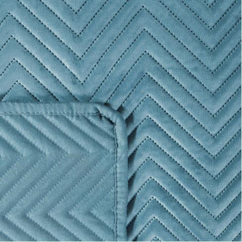 Prémiový prešívaný prehoz Sofia z jemného a matného zamatu - modrý 200x220 cm 