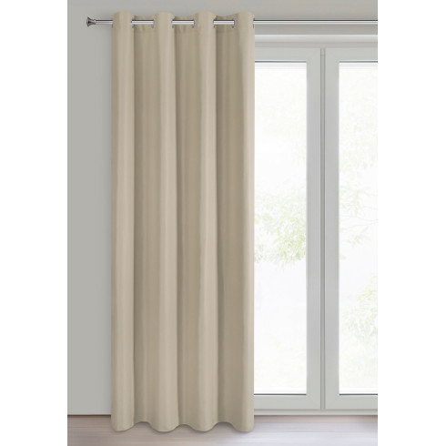 Záves Adari z hladkej matnej látky 140x250 cm - béžový, uchytenie dekoračné kolieska