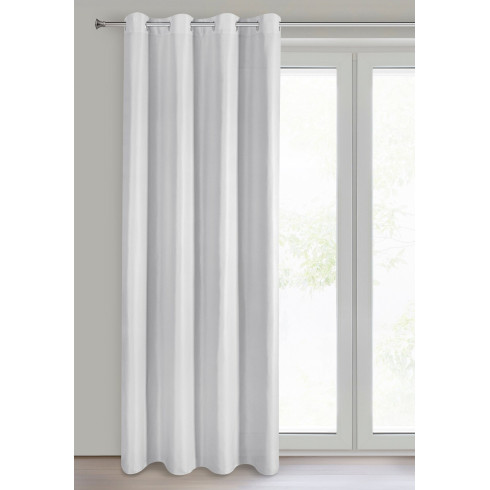 Závěs Adari z hladké matné látky 140x250 cm - bílý, uchycení dekorační kroužky