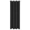 Závěs Adari z hladké matné látky 140x250 cm - černý, uchycení dekorační kroužky