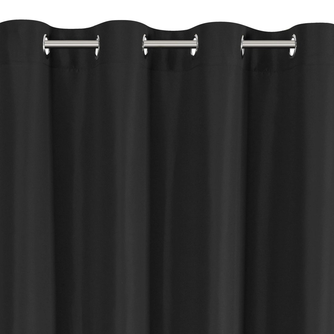 Závěs Adari z hladké matné látky 140x250 cm - černý, uchycení dekorační kroužky