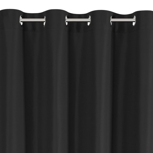 Závěs Adari z hladké matné látky 140x250 cm - černý, uchycení dekorační kroužky