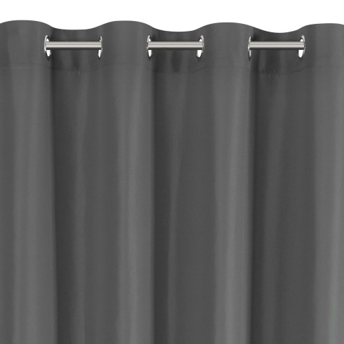 Záves Adari z hladké matné látky 140x250 cm - šedý, uchycení dekorační kroužky