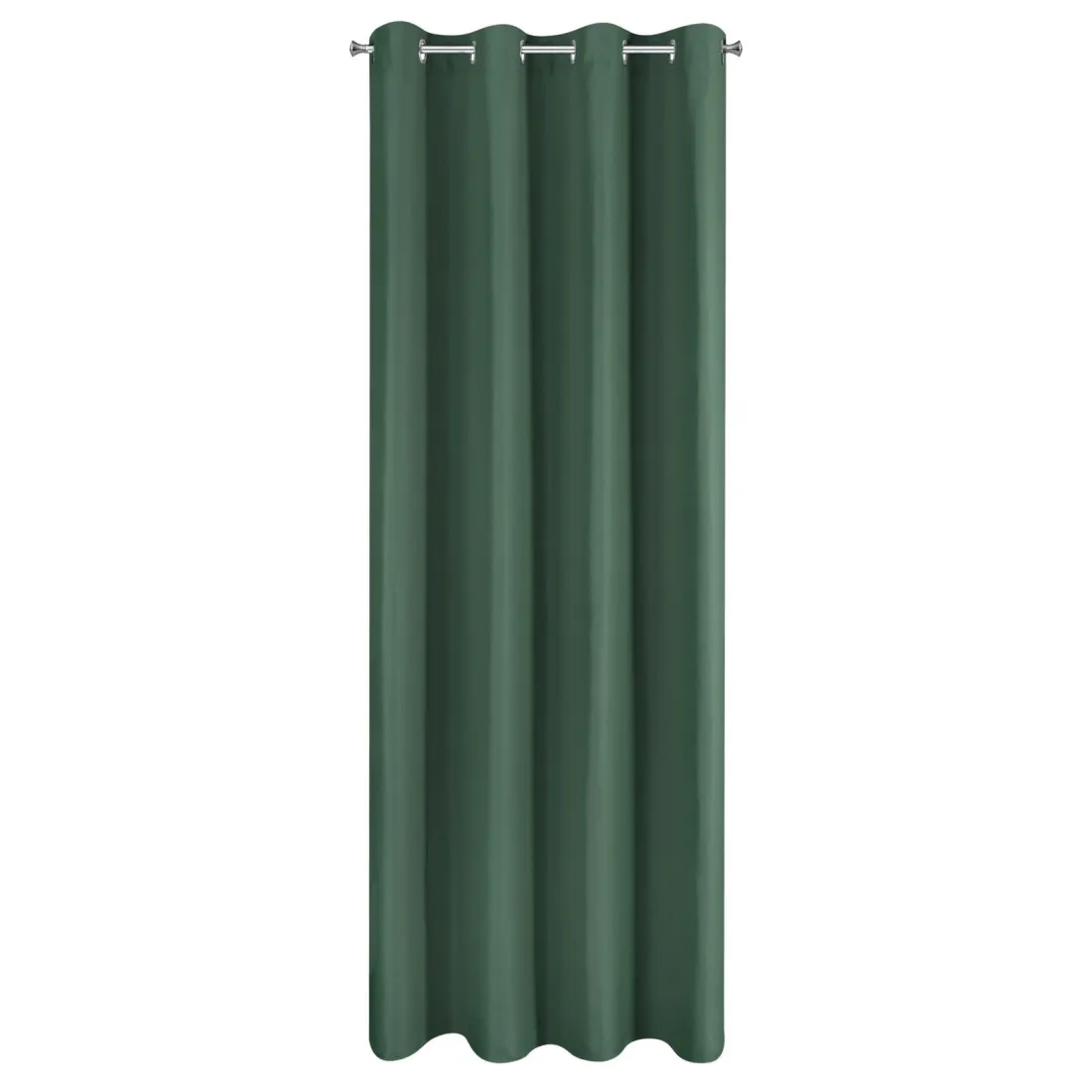 Záves Adari z hladkej matnej látky 140x250 cm - zelený, uchytenie dekoračné kolieska
