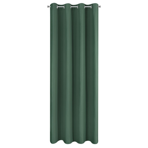 Záves Adari z hladkej matnej látky 140x250 cm - zelený, uchytenie dekoračné kolieska