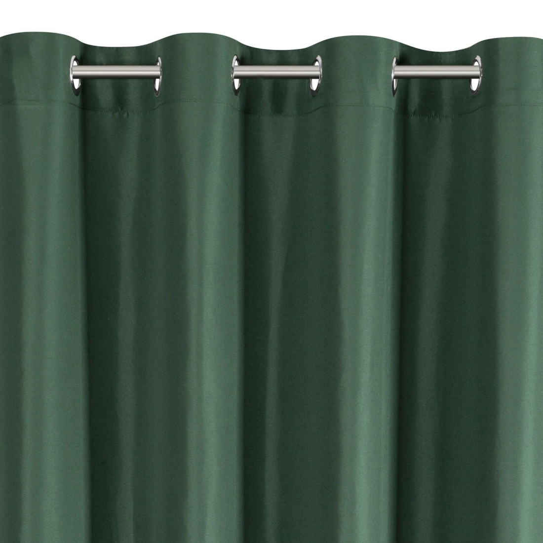 Záves Adari z hladkej matnej látky 140x250 cm - zelený, uchytenie dekoračné kolieska