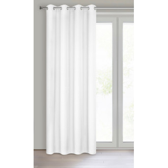 Závěs Rita z hladké látky 140x250 cm - bílý, uchycení dekorativní kroužky