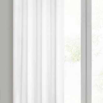 Záves Rita z hladkej látky 140x250 cm - biely, uchytenie dekoračné kolieska