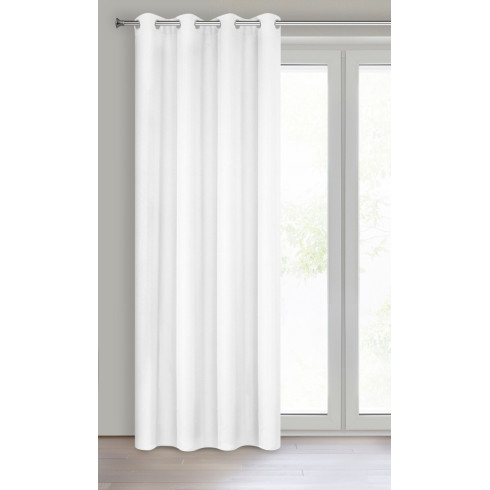 Závěs Rita z hladké látky 140x250 cm - bílý, uchycení dekorativní kroužky Závěs Rita z hladké látky 140x250 cm - bílý, uchycení dekorativní kroužky