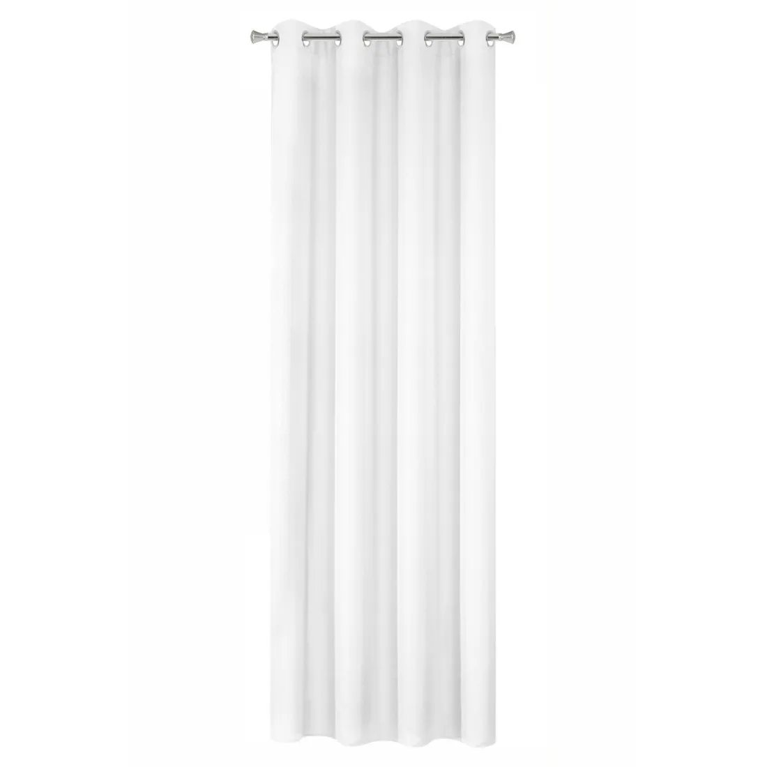Rita függöny sima szövetből, 140 x 250 cm - fehér, rögzítés: dekoratív karikák