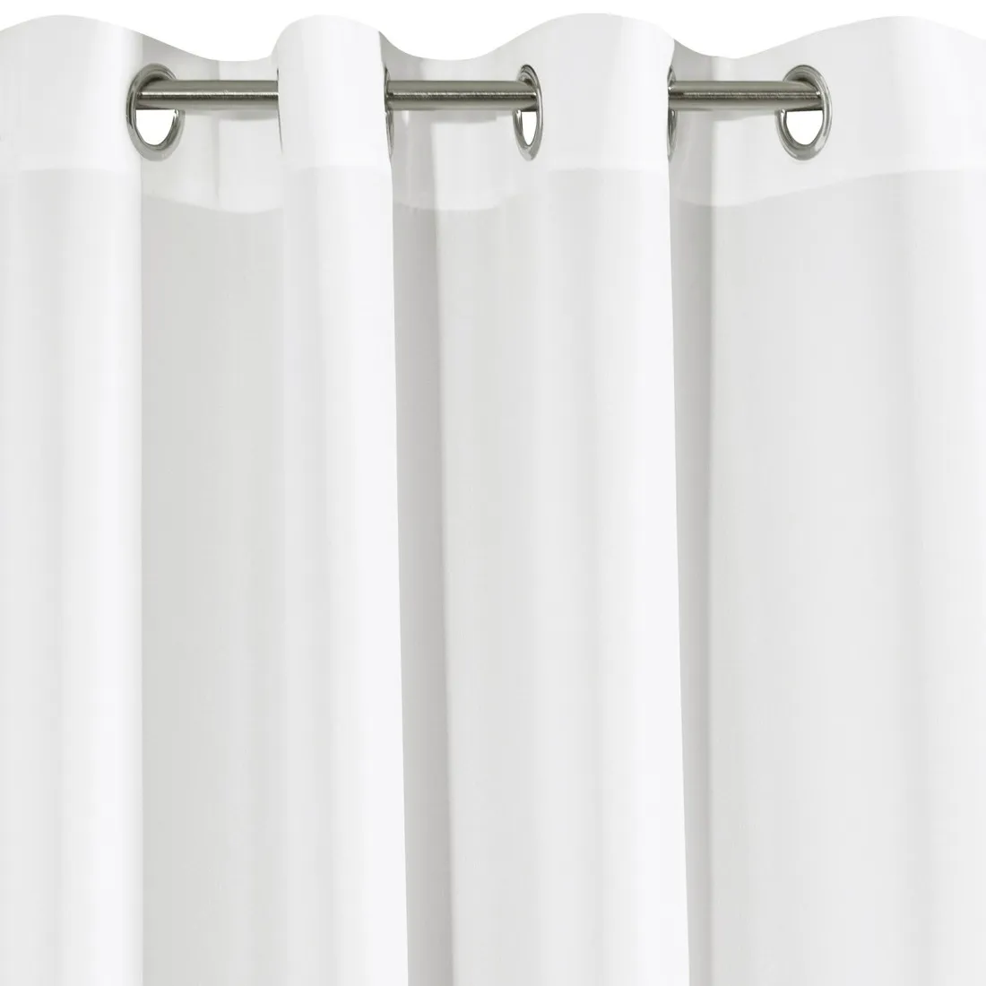 Rita függöny sima szövetből, 140 x 250 cm - fehér, rögzítés: dekoratív karikák
