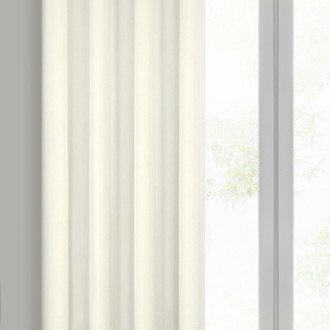 Záves Rita z hladkej látky 140x250 cm - krémový, uchytenie dekoračné kolieska