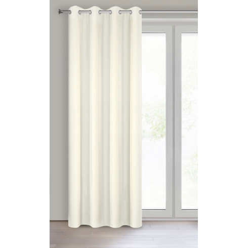Závěs Rita z hladké látky 140x250 cm - krémový, uchycení dekorační kroužky Závěs Rita z hladké látky 140x250 cm - krémový, uchycení dekorační kroužky
