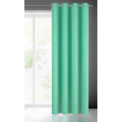 Záves Rita z hladkej látky 140x250 cm - mätový, uchytenie dekoračné kolieska Záves Rita z hladkej látky 140x250 cm - mätový, uchytenie dekoračné kolieska