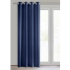 Rita függöny sima szövetből 140 x 250 cm - tengerészkék, dekoratív karikás rögzítés