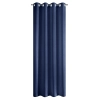 Rita függöny sima szövetből 140 x 250 cm - tengerészkék, dekoratív karikás rögzítés