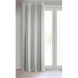 Záves Rita z hladkej látky 140x250 cm - oceľový, uchytenie dekoračné kolieska